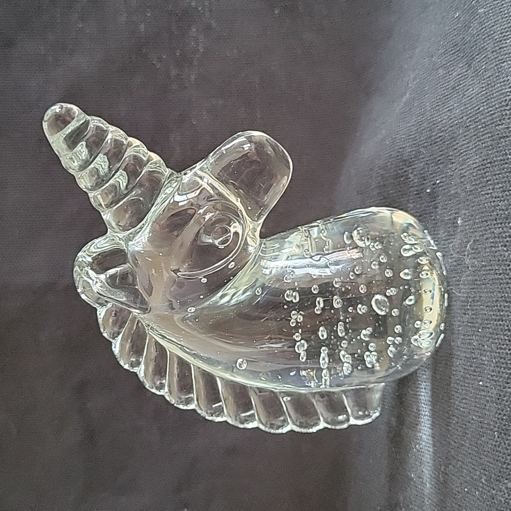 Clear Art Glass Unicorn
